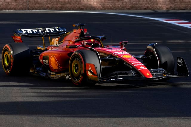 Charles Leclerc put his Ferrari on pole in Azerbaijan (Darko Bandic/AP)