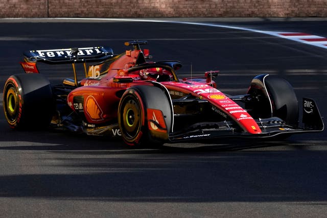 Charles Leclerc put his Ferrari on pole in Azerbaijan (Darko Bandic/AP)
