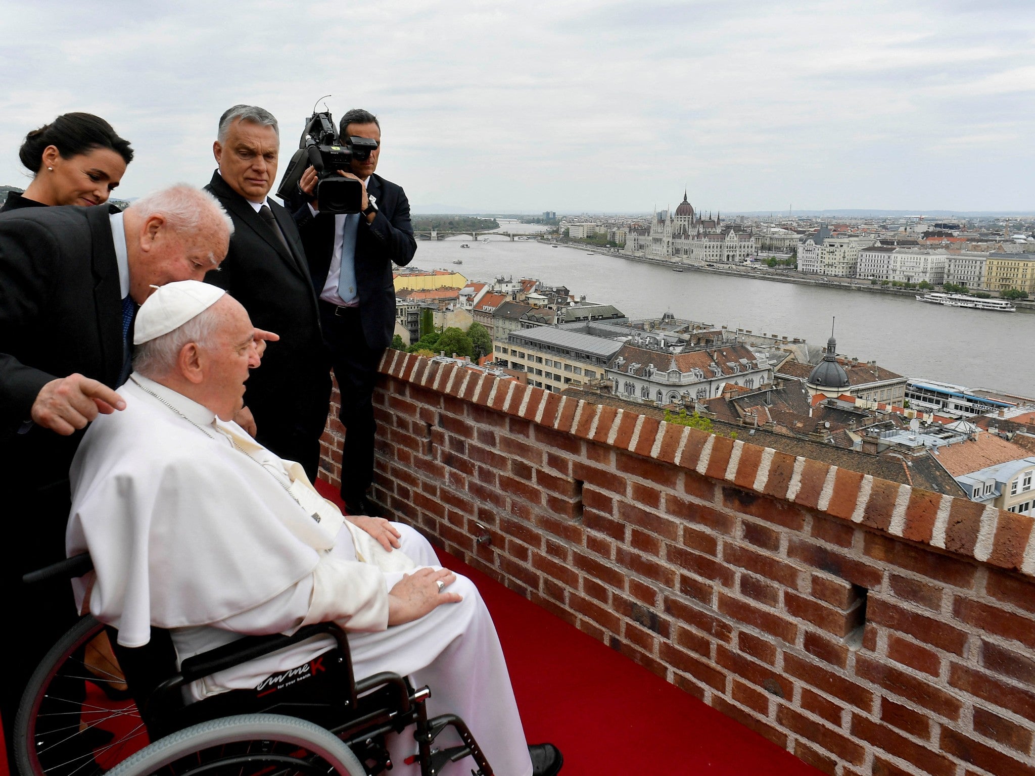 Pope Francis meets with Hungary’s prime minister, Viktor Orban, and the country’s president, Katalin Novak