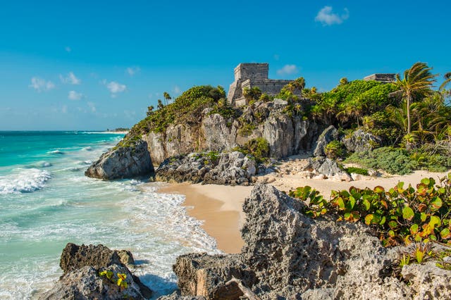 <p>The Mayan Castle overlooking the beach</p>
