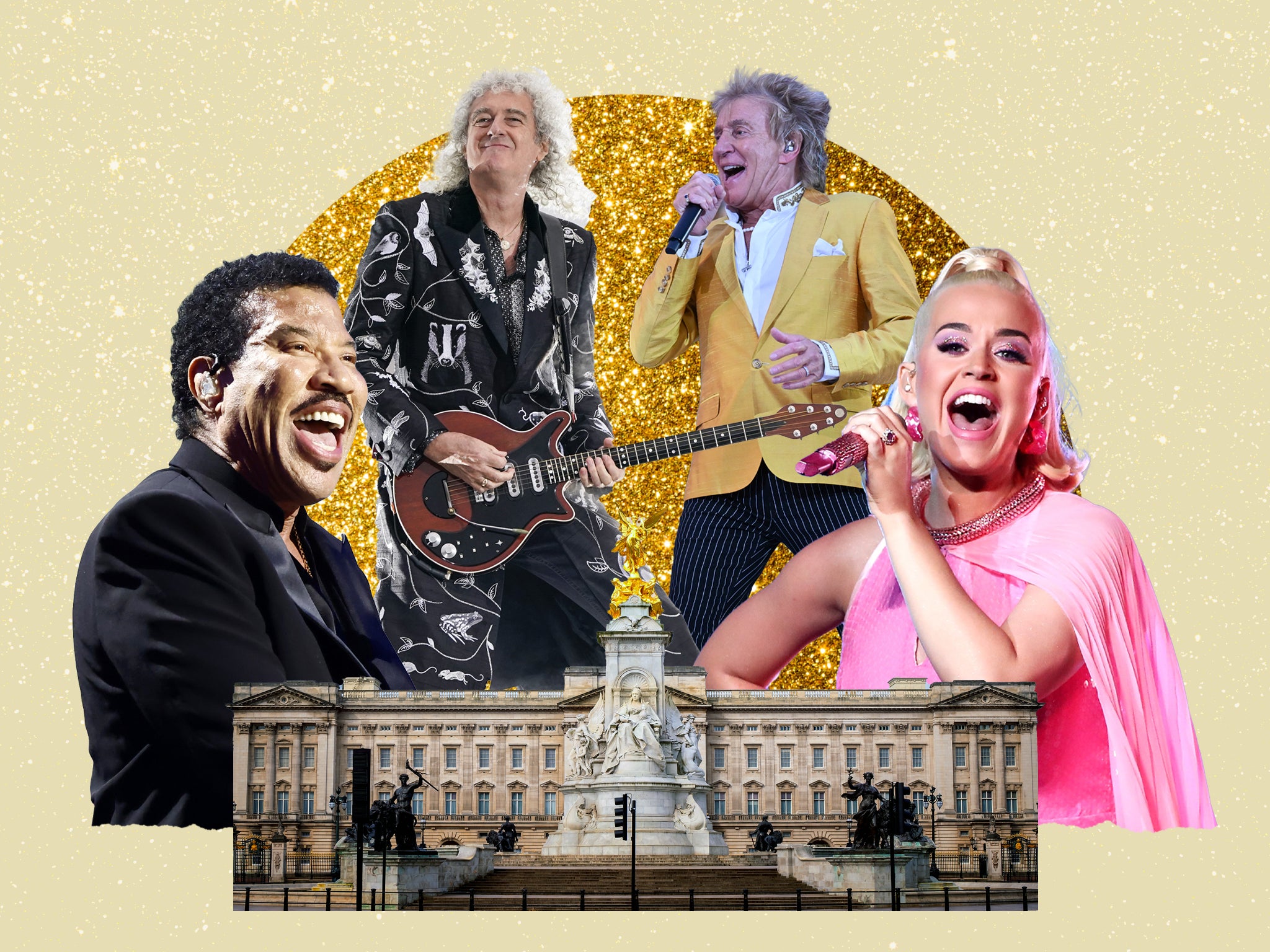Lionel Richie, Brian May, Rod Stewart and Katy Perry