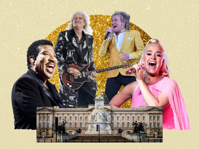 <p>Lionel Richie, Brian May, Rod Stewart and Katy Perry </p>
