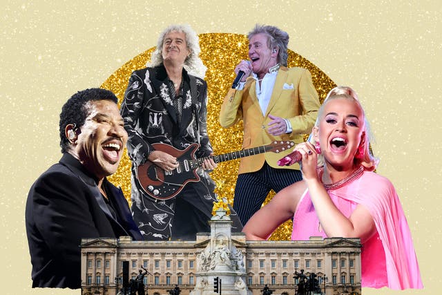 <p>Lionel Richie, Brian May, Rod Stewart and Katy Perry </p>
