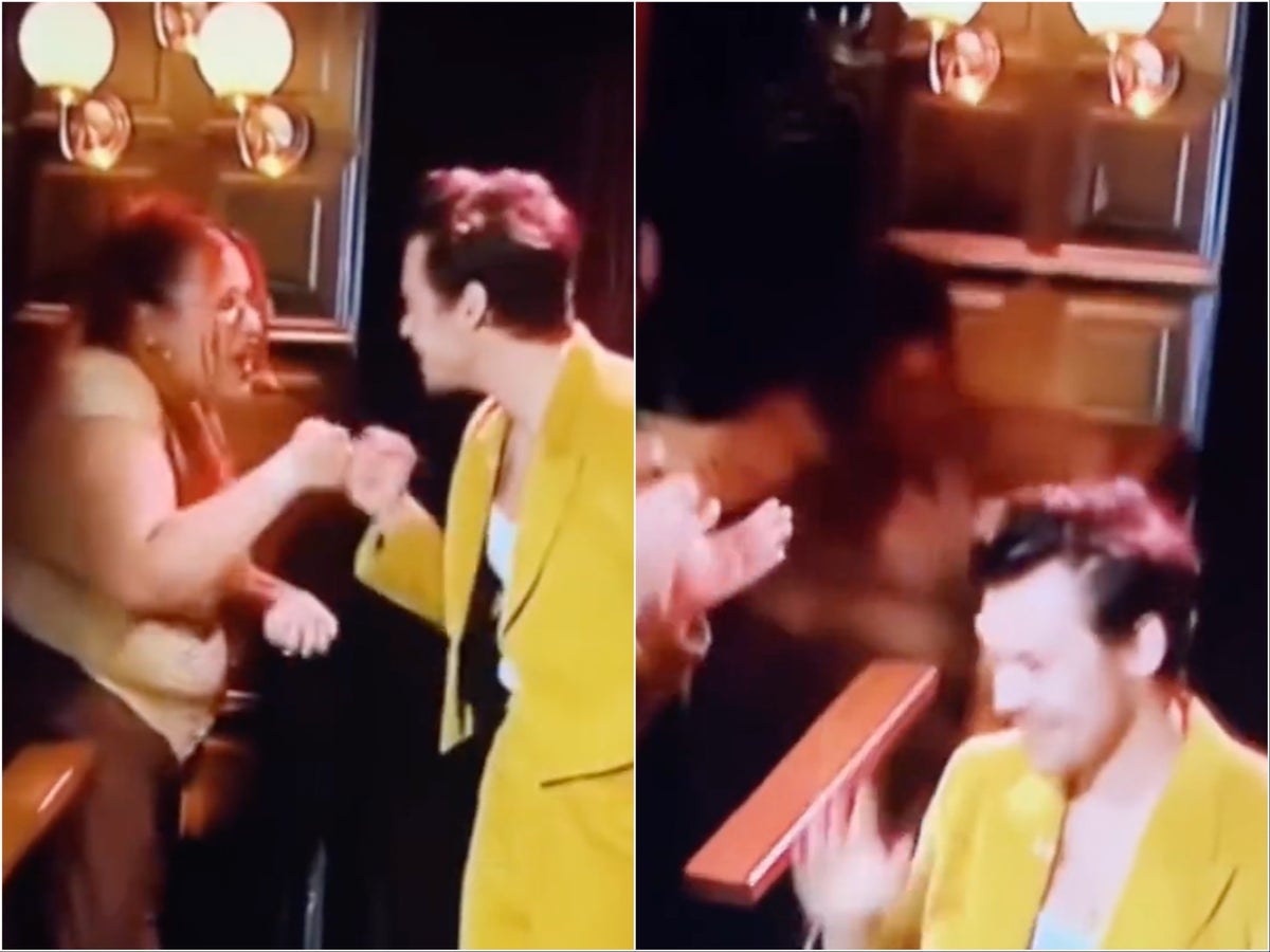 Harry Styles fan goes viral for reaction to Late Late Show fist bump