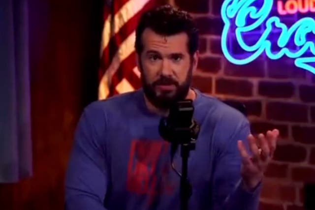 <p>Conservative podcaster Steven Crowder announcing his divorce on his ‘Louder with Crowder’ show</p>