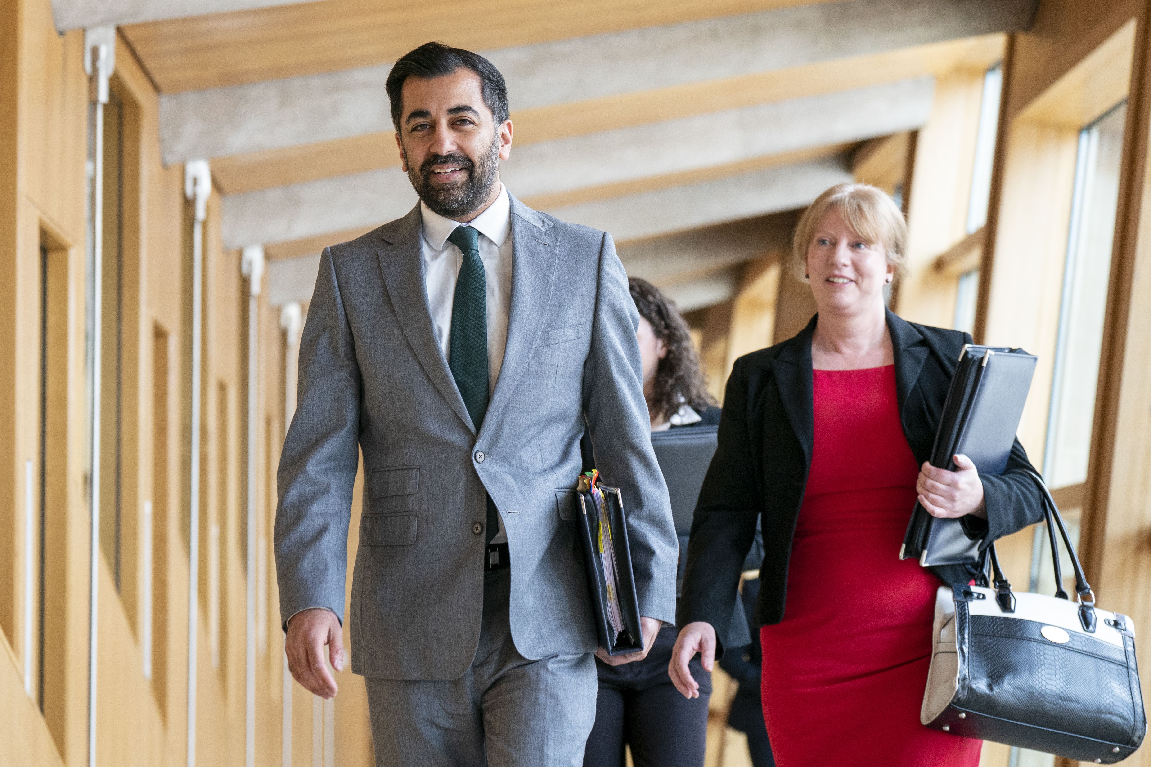 First Minister Humza Yousaf was campaigning in Dundee (Jane Barlow/PA)