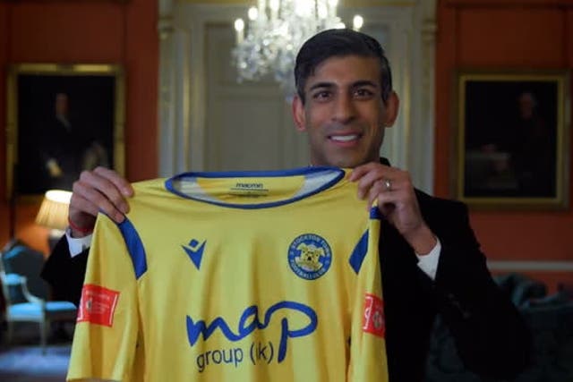 <p>Rishi Sunak pledges support to tiny Northern Premier League team ahead of final</p>