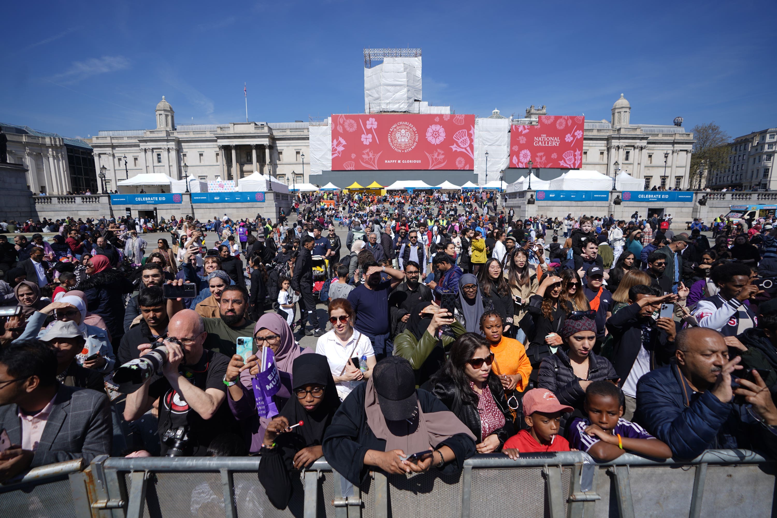 The crowd during the Eid in the Square festival in Trafalgar Square, London (James Manning/PA)