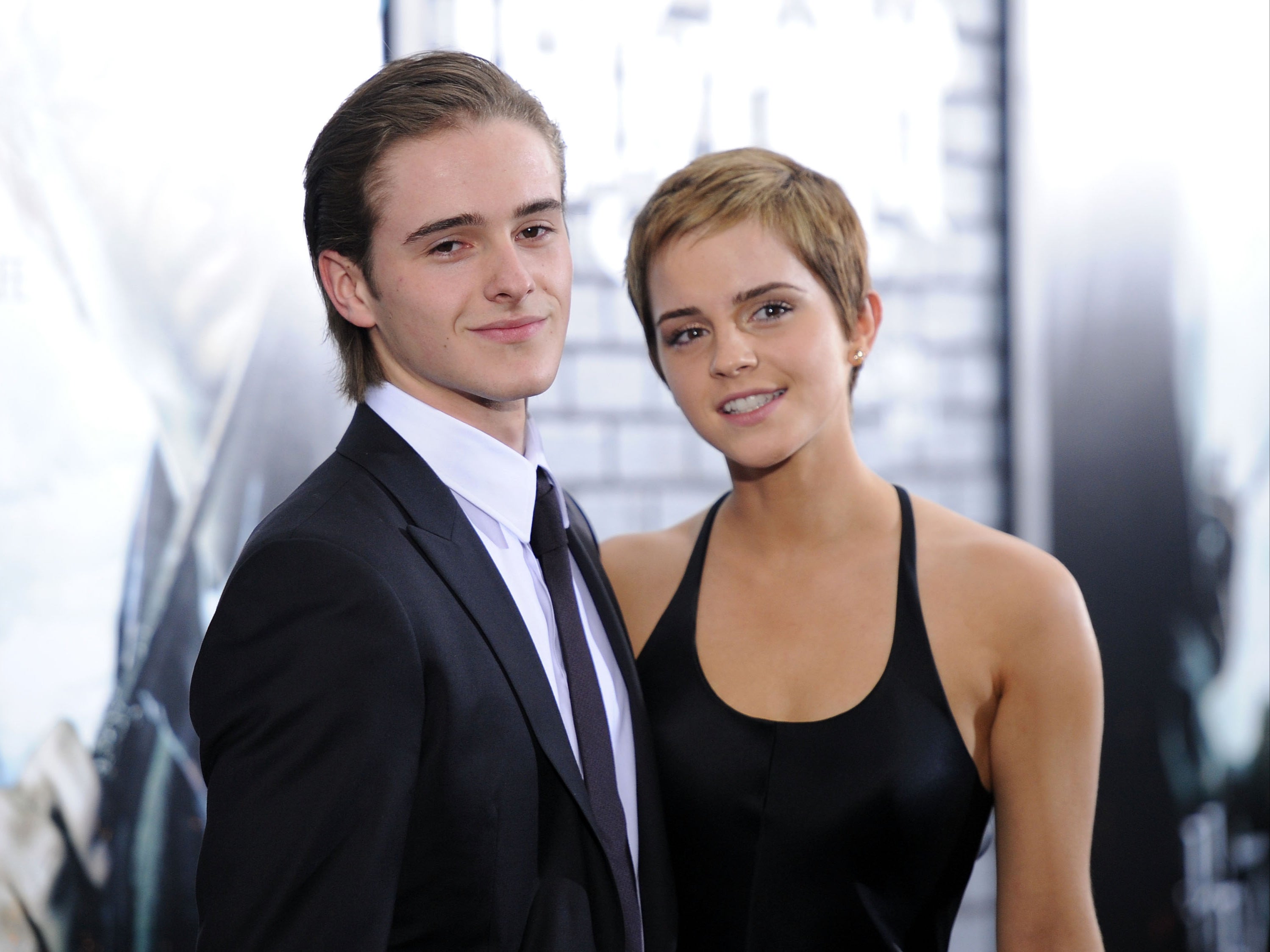 <p>Emma Watson with her brother Alex </p>