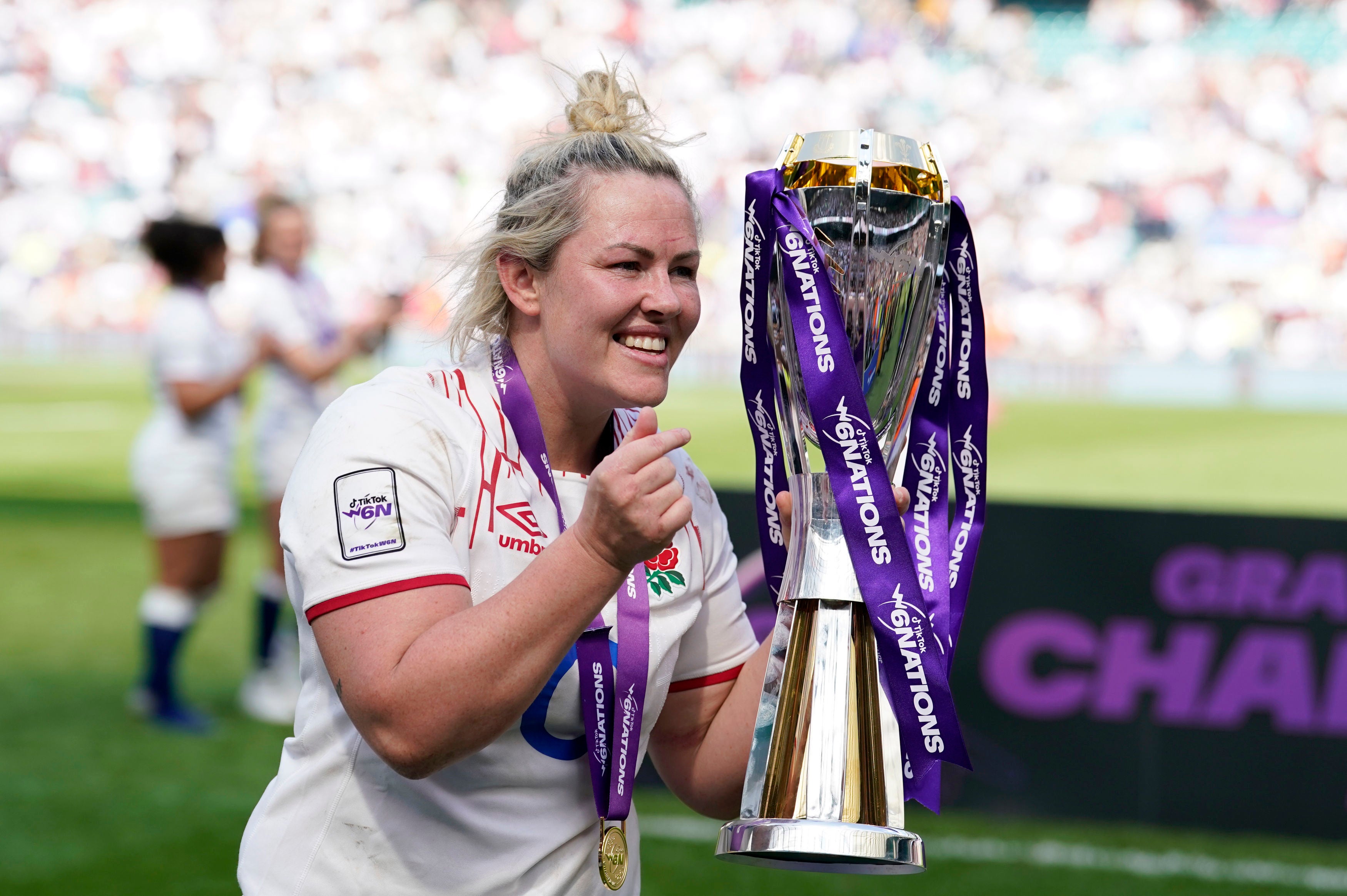 Marlie Packer led England out at Twickenham in front of the biggest crowd in women’s rugby history
