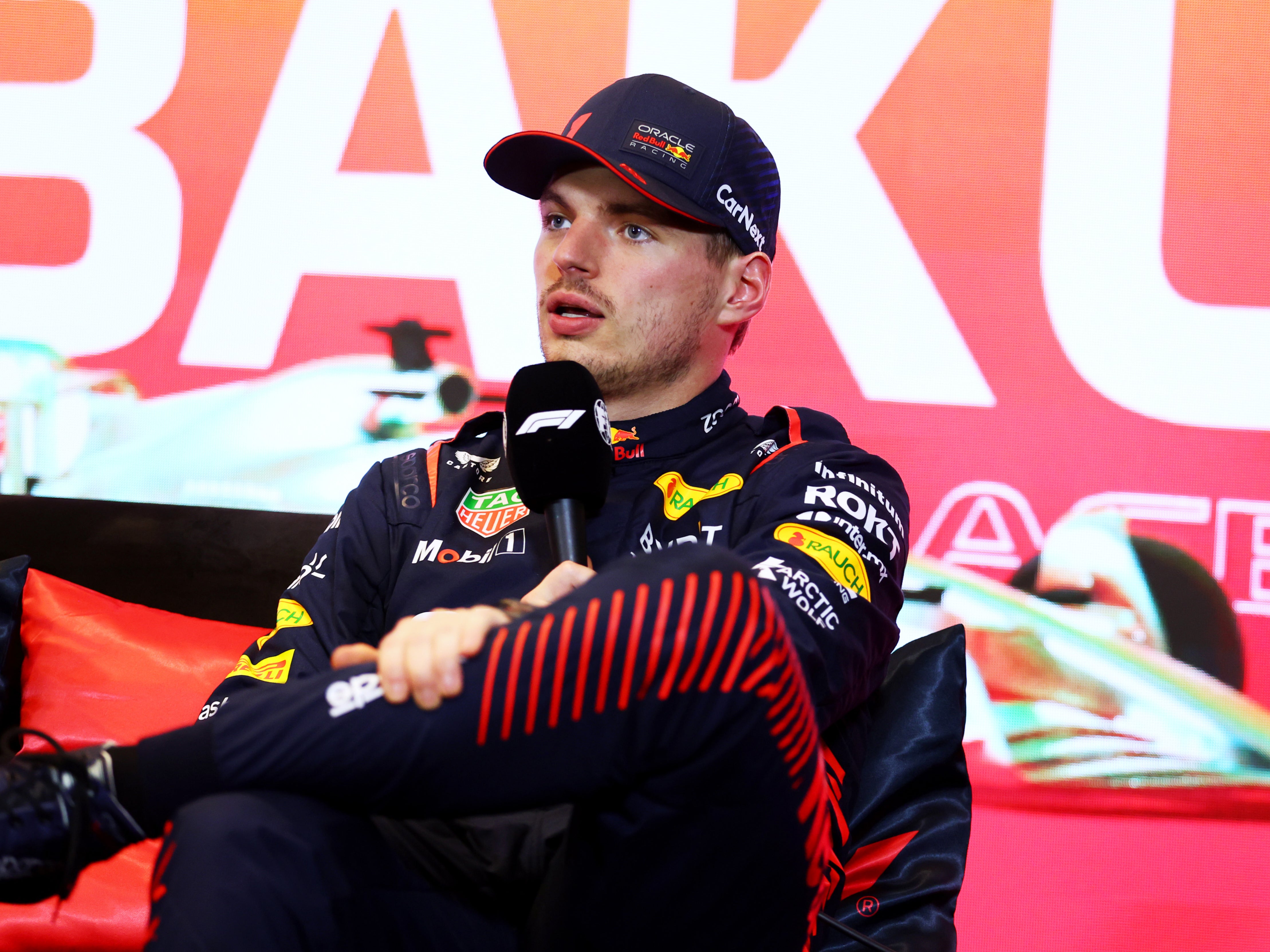 <p>Max Verstappen has not been happy in Azerbaijan this weekend </p>