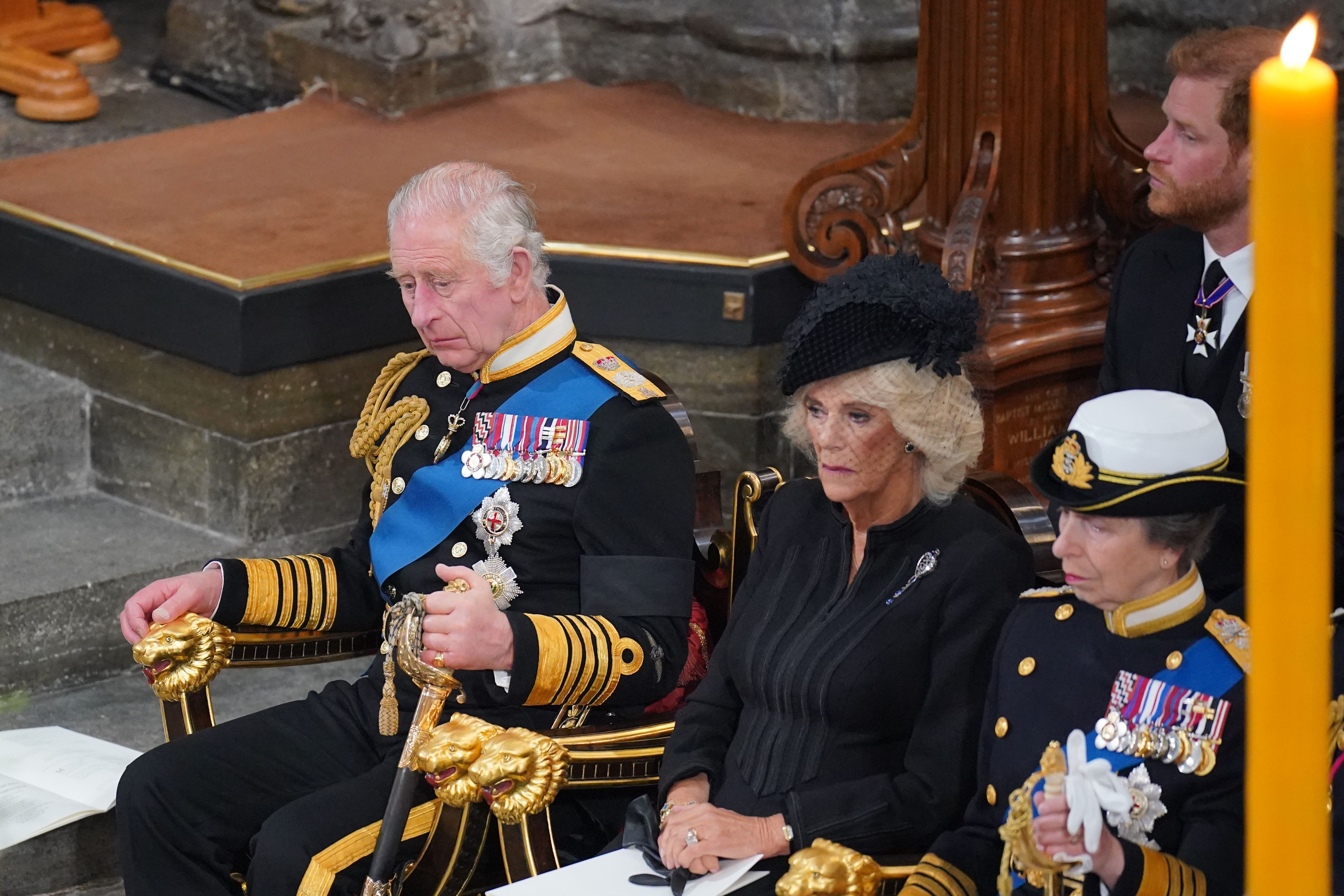 The King at Elizabeth II’s funeral (Dominic Lipinski/PA)