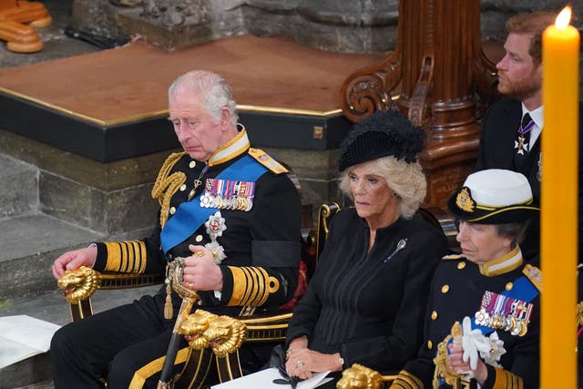 The King at Elizabeth II’s funeral (Dominic Lipinski/PA)
