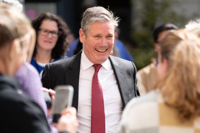 Labour leader Keir Starmer meets staff at Health Sciences Clinical Simulation Unit in North Yorkshire where along with shadow health secretary, Wes Streeting, he met training paramedics and talked to staff about Labour?s health plans. Picture date: Tuesday April 18, 2023.
