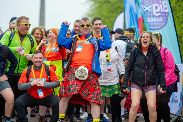 Thousands of people took part in the Kiltwalk (Peter Sandground/PA)