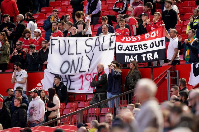 Manchester United fans want a change of owners (Mike Egerton/PA)