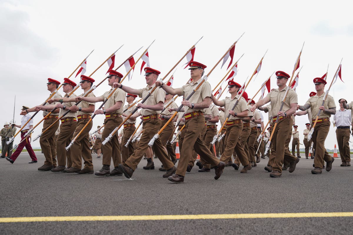 RAF airbase transformed for troops’ coronation procession rehearsal