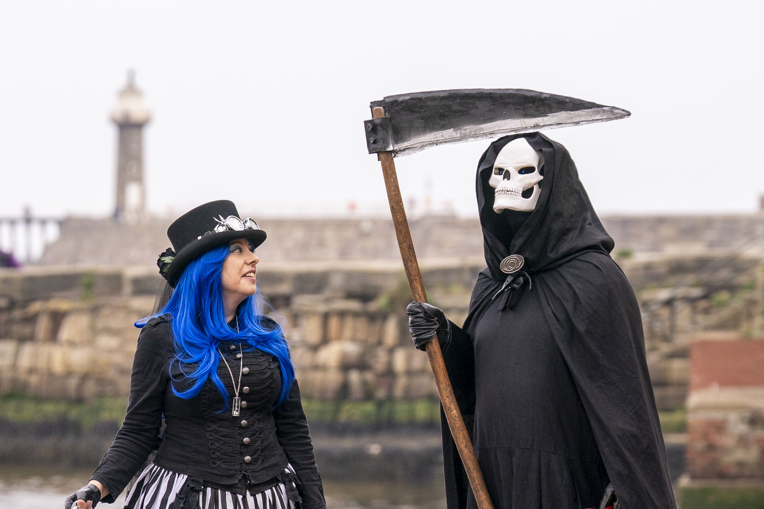 People attend the Whitby Goth Weekend (Danny Lawson/PA)