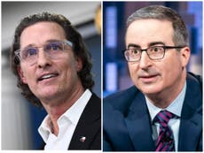 John Oliver mocks Matthew McConaughey’s five-hour seminar: ‘Dicey racial imagery’