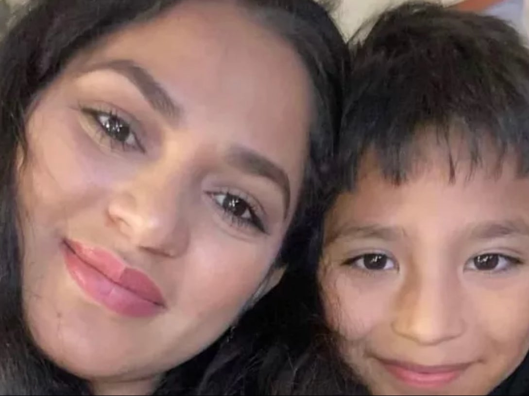 Sonia Argentina Guzman, 25, and her nine-year-old son Daniel Enrique Laso-Guzman