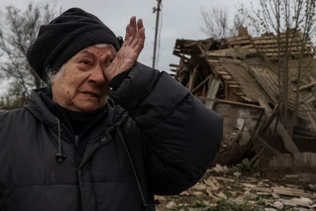 <p>Liubov Vasylieva, 77, after her house was hit by a Russian military strike in the town of Pavlohrad</p>