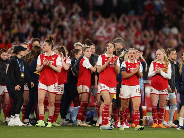 <p>Arsenal were beaten by Wolfsburg on a historic Women’s Champions League night at the Emirates </p>