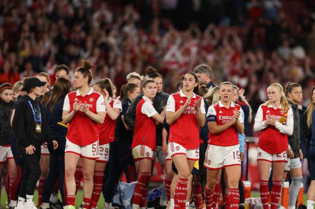 <p>Arsenal were beaten by Wolfsburg on a historic Women’s Champions League night at the Emirates </p>