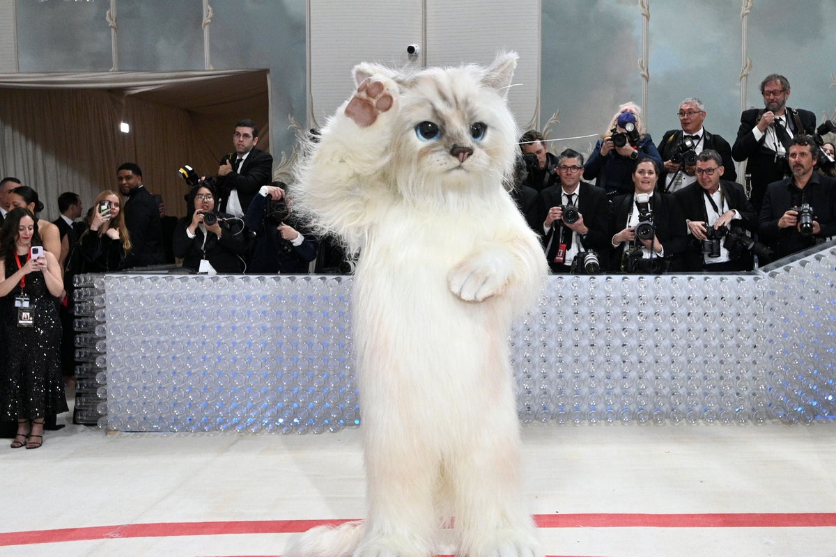 Karl Lagerfeld's cat honoured at Met Gala with feline-inspired outfits