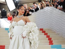 Rihanna shares pregnancy update on Met Gala red carpet after arriving late with A$AP Rocky