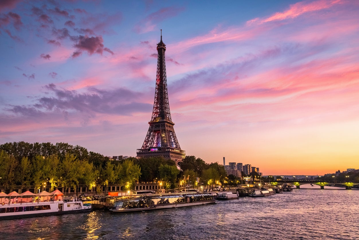 A view of the Eiffel Tower from the River Seine