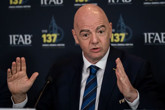 <p>Gianni Infantino has urged broadcasters to pay a “fair price” for the media rights to the tournament (Aaron Chown/PA)</p>