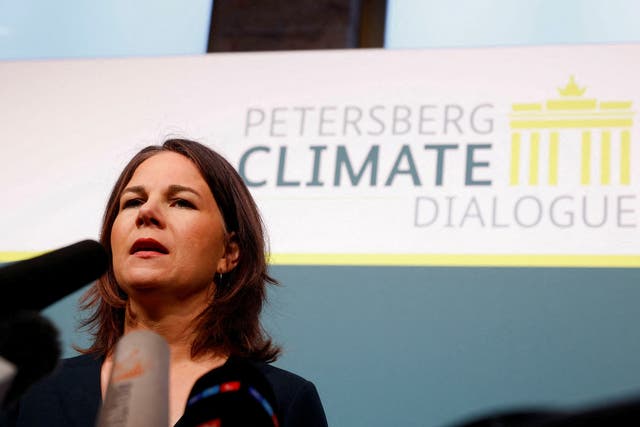 <p>Germany’s foreign minister, Annalena Baerbock, attends the Petersberg Climate Dialogue in Berlin</p>