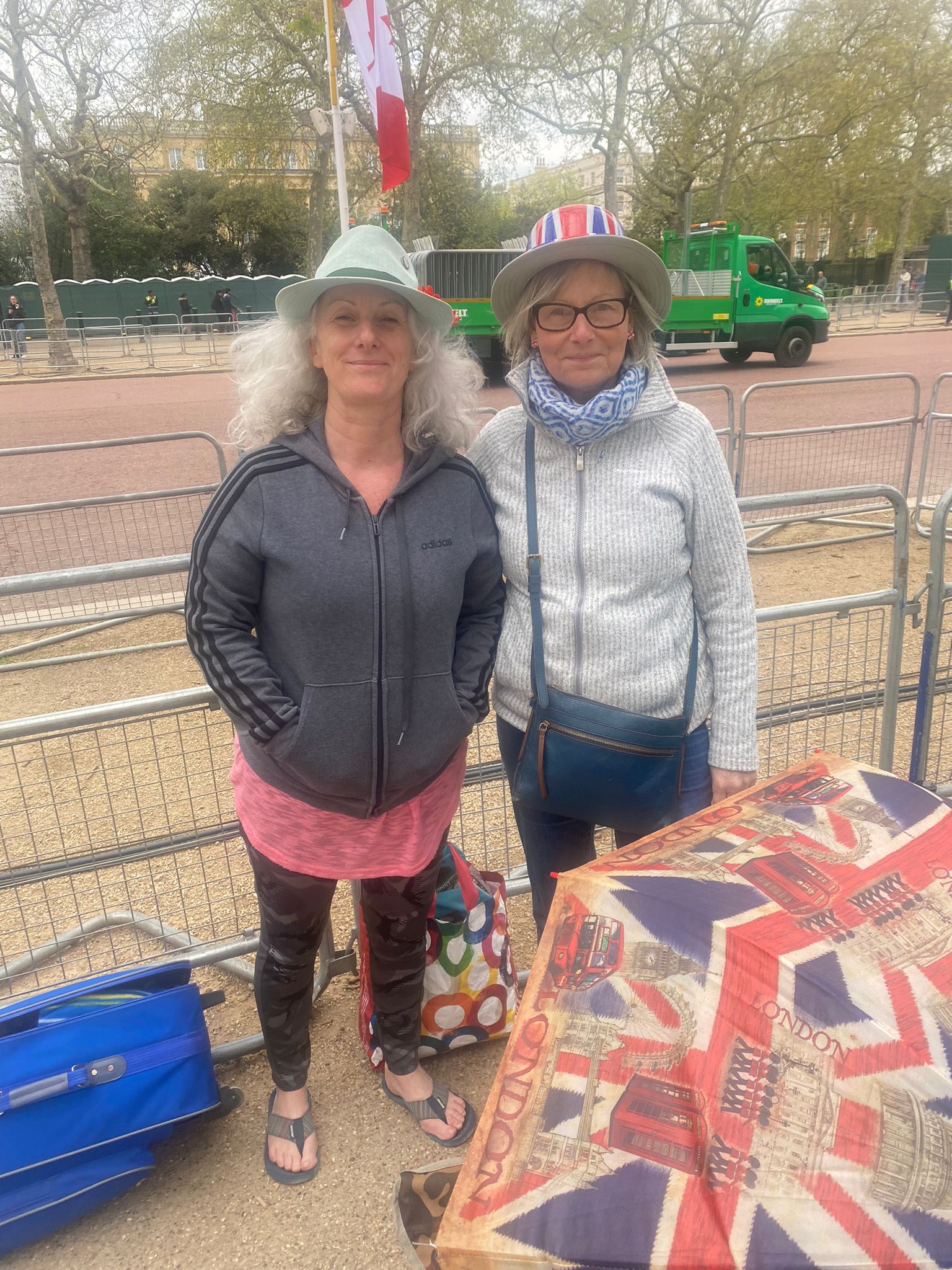 Sisters Lisa and Anita are camping out on the Mall to secure a spot for their 83-year-old mum
