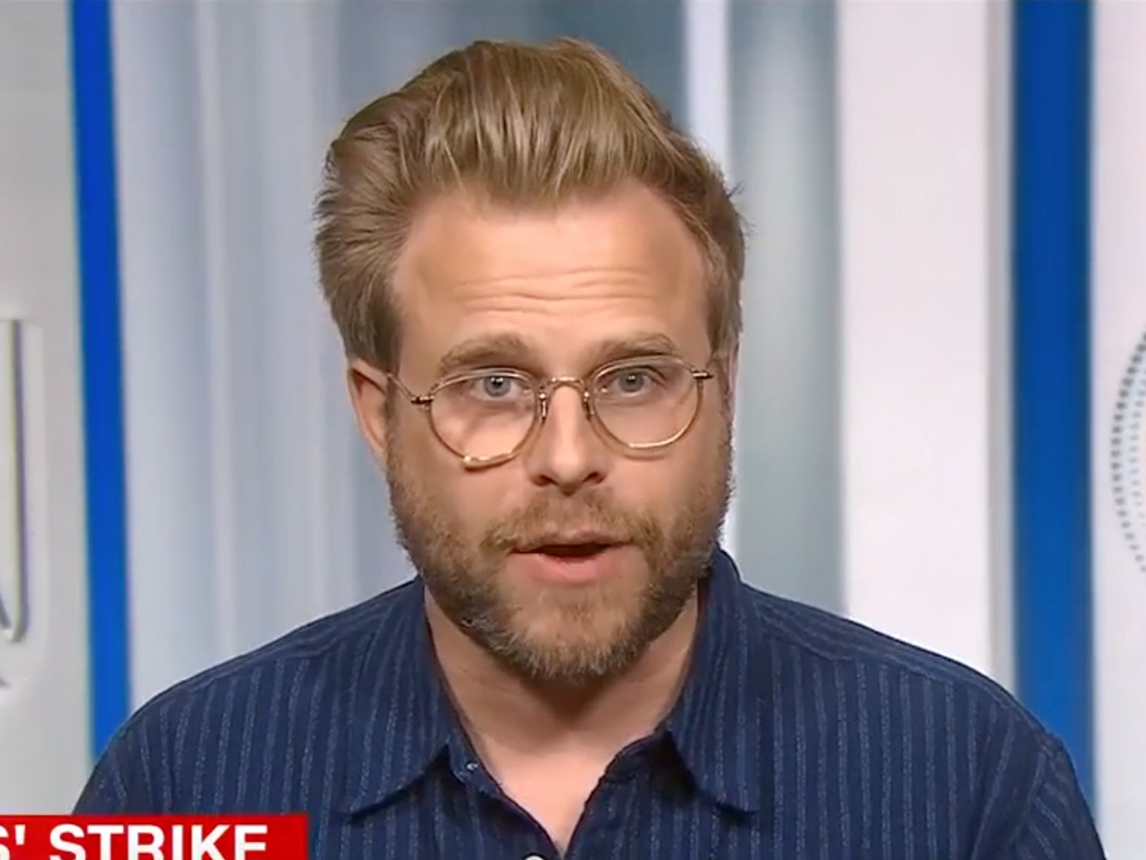 WGA writer and host of ‘Adam Ruins Everything’ Adam Conover discusses the writer’s strike during a segment on CNN