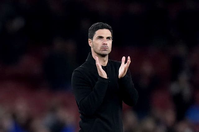 Arsenal head coach Mikel Arteta saw his team return to the top of the Premier League with victory over Chelsea (Adam Davy/PA)