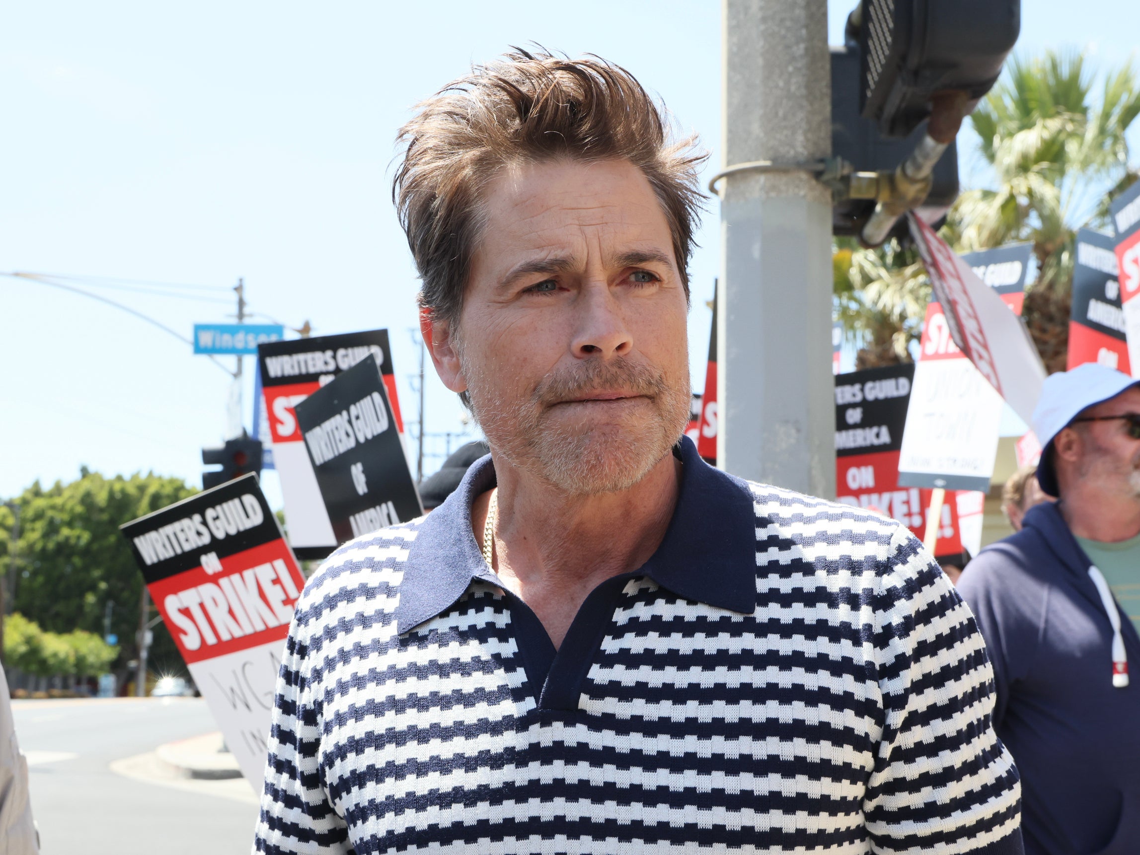 Which celebrities are supporting Hollywood writers strike? Rob Lowe and Natasha Lyonne join picket lines on first day of WGA strike The Independent pic