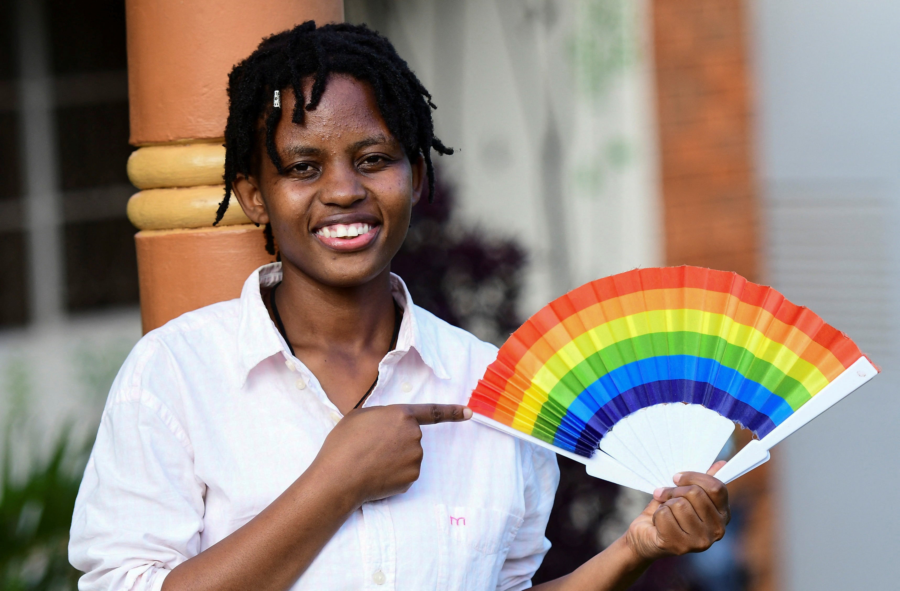 Eunice Maltego at the Kampala offices of Rella Women Foundation, an organisation advocating for LGBT+ rights advocacy