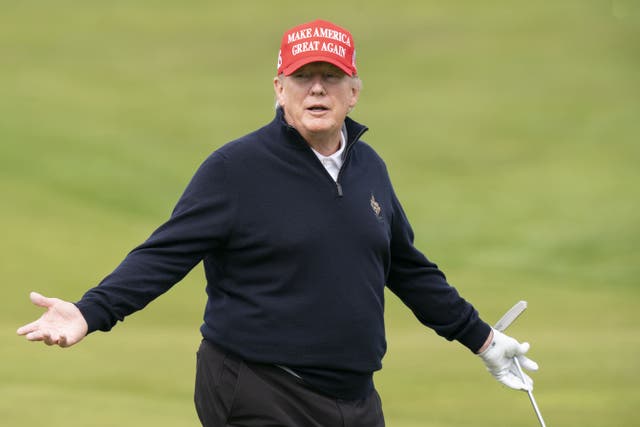 Former US president Donald Trump is due to visit his golf course in Ireland (Jane Barlow/PA)