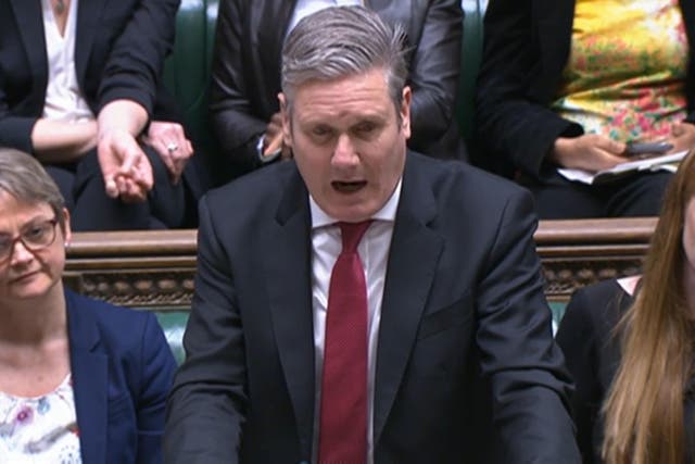Labour leader Sir Keir Starmer was opening the final Prime Minister’s Questions before local elections in some areas in England (House of Commons/UK Parliament/PA)
