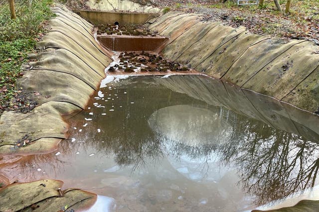 An aeration chamber, designed to evaporate hazardous substances, overflowed earlier this year after heavy rains (Bronwen Weatherby/PA)