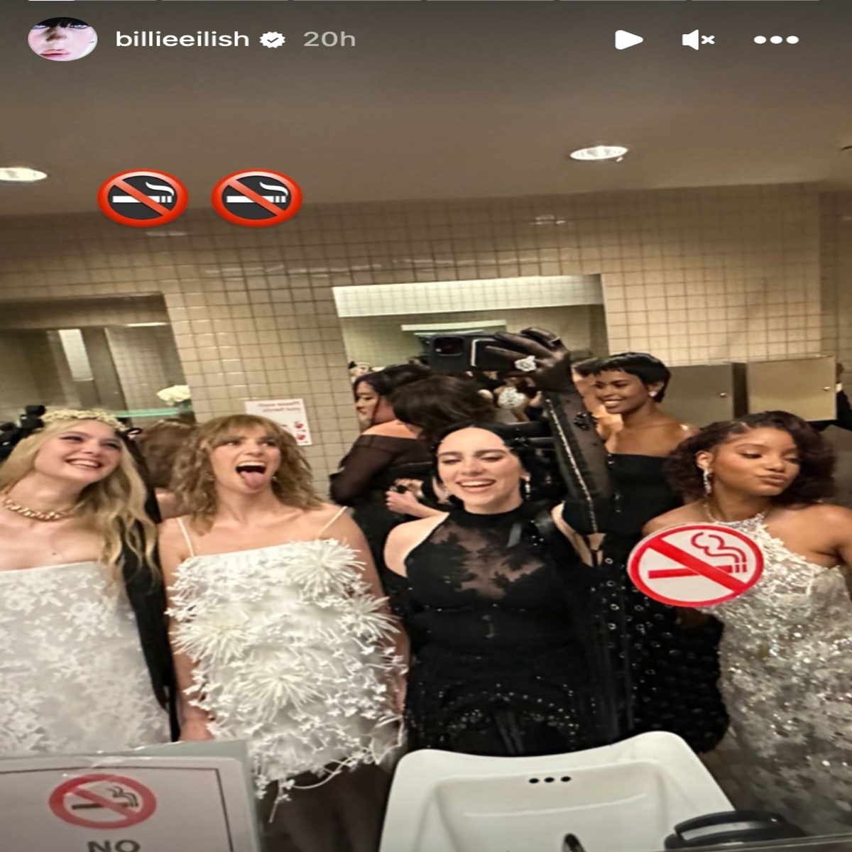 Billie Eilish shares bathroom selfie from inside Met Gala with Elle  Fanning, Maya Hawke, and Halle Bailey | The Independent