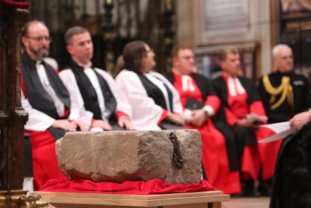 The Stone of Destiny will be used in the coronation ceremony this weekend (Susannah Ireland/PA)