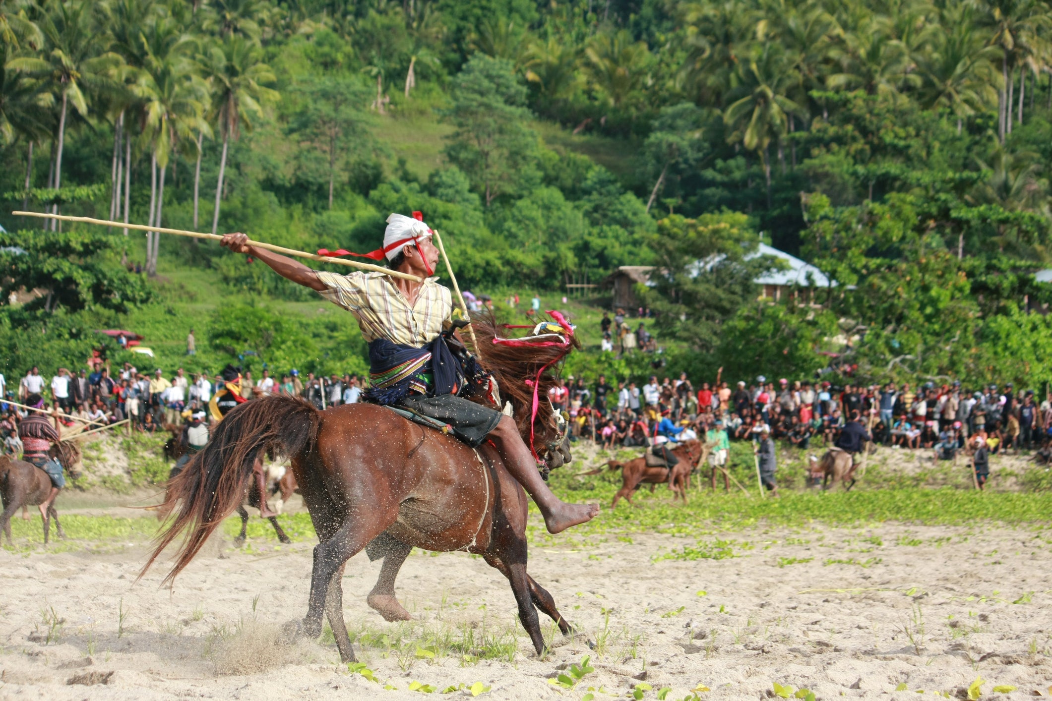 Pasola in play, a mounted spear-fighting competition from Sumba