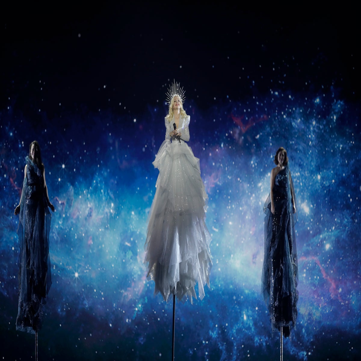 eurovision blue dress  TES Preview: Electric Blue for Vladana in her second rehearsal