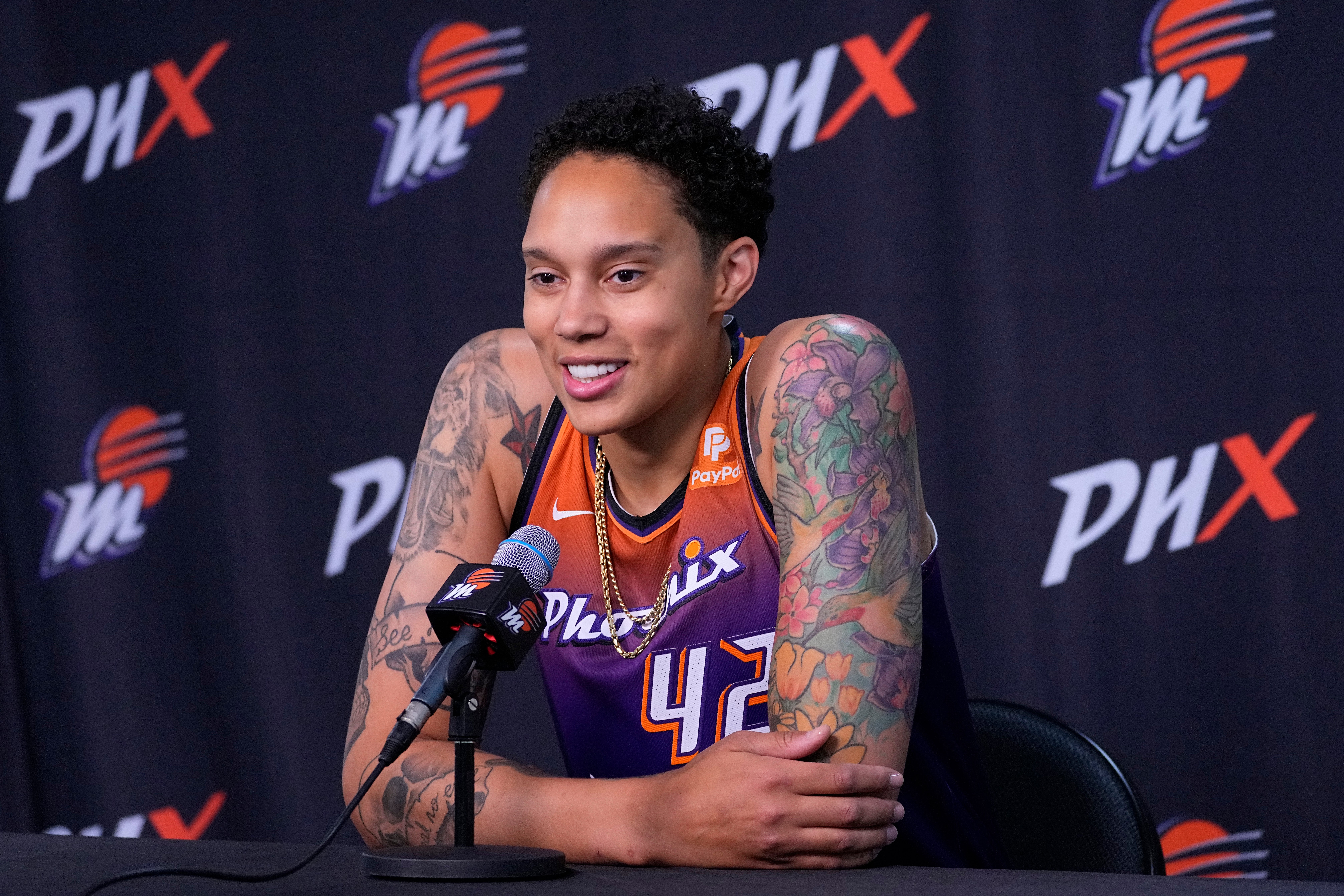 A picture shows the tattoos of US basketball player Brittney Griner... News  Photo - Getty Images