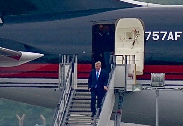 Donald Trump arrives at Shannon Airport in Co. Clare on Wednesday