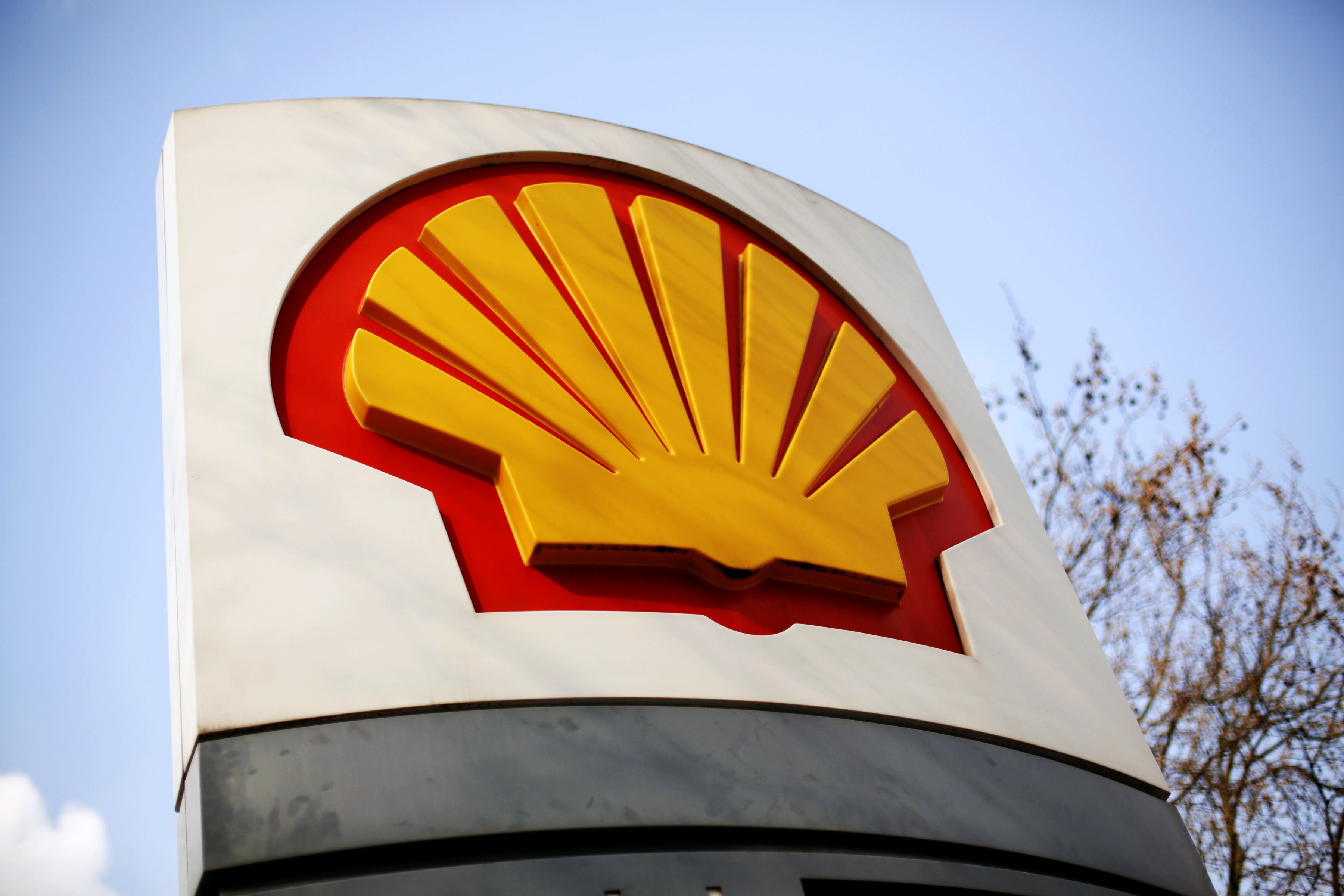 The company logo at a Shell petrol station in London