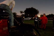 Moment 10ft alligator removed from Florida garden after taking dip in pool