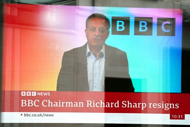 BBC chairman Richard Sharp who announced he was quitting as BBC chairman to ‘prioritise the interests’ of the broadcaster after a report by Adam Heppinstall found he breached the governance code for public appointments (Jordan Pettitt/PA)