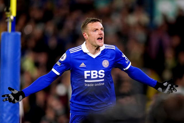 Jamie Vardy has scored in Leicester’s last two matches (Mike Egerton/PA)